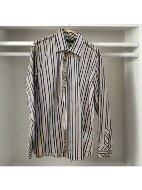 Zagiri Flip Cuff Striped Long-Sleeve Button-Down Shirt XL